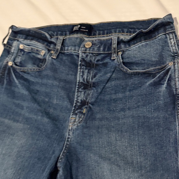 GAP denim jeans Women's Straight Leg in Deep Blue Cigarette style size 12 / 31 T - Picture 3 of 10